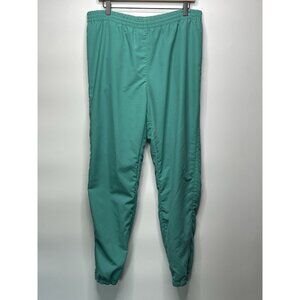 Vintage 80's ASR Jogger Style Pants Zipped Button Snap Ankle S Teal Neon Green